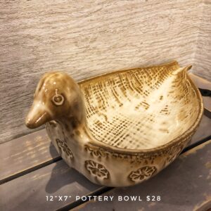 Duck Pottery Bowl 12''x7''