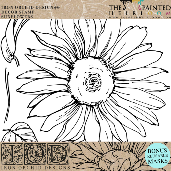 Sunflowers Decor Stamp by IOD - Iron Orchid Designs
